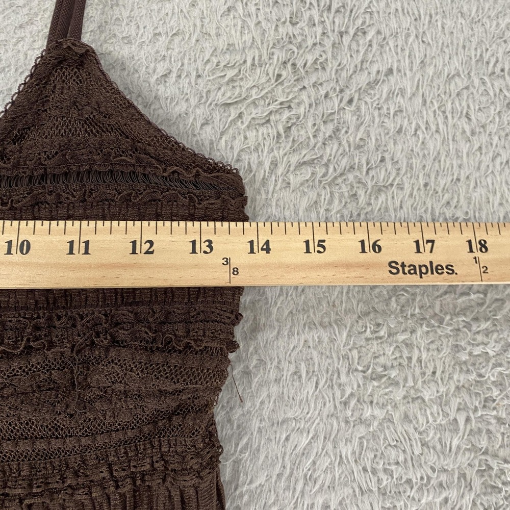 Good Days Project Tank Top Womens M Y2K Brown V Neck Whimsigoth Lace Ruffle Cami - Picture 6 of 13